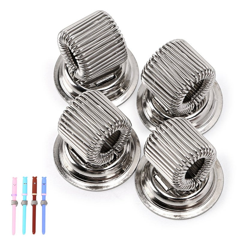 BTSKY Stainless Steel Magnetic Pen Holder Clips- Magnetic Pen Clip Holder Fit Any Size Pens Magnetic Push pins for Refrigerator Whiteboard Erase Board and Bulletion Board Map(4pcs) - Image 1